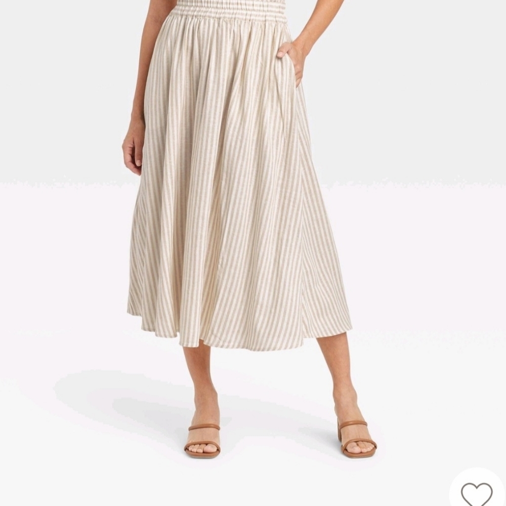 NWT Smocked striped a-line skirt